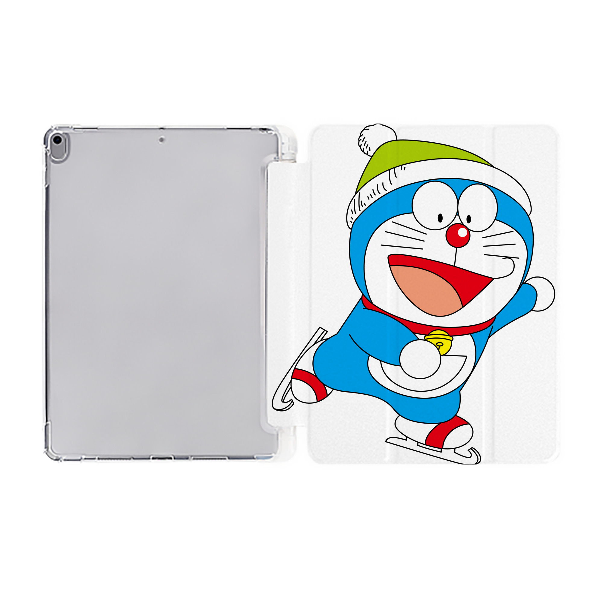 （画像用） ドラえもん Doraemon IPad ケース ペン収納付き 三つ折りスタンド PUレザー×シリコン 対応機種9.5/10.5/10.9インチ